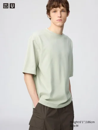 Camiseta oversize unisex de algodón AIRism | Mangas cortas