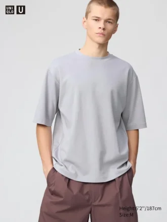 Camiseta oversize unisex de algodón AIRism | Mangas cortas