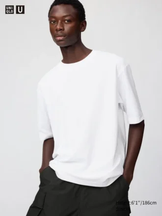 Camiseta oversize unisex de algodón AIRism | Mangas cortas