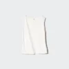 Camiseta sin mangas de jersey crepé con cuello barco para mujer