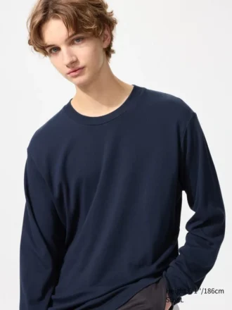 Camiseta suave cepillada para hombre | Camiseta de manga larga