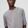 Camiseta unisex oversize de algodón AIRism a rayas Camiseta unisex oversize de algodón AIRism a rayas