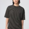 Camiseta unisex oversize de algodón AIRism a rayas
