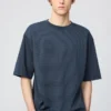 Camiseta unisex oversize de algodón AIRism a rayas