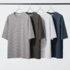Camiseta unisex oversize de algodón AIRism a rayas Camiseta unisex oversize de algodón AIRism a rayas