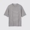 Camiseta unisex oversize de algodón AIRism a rayas Camiseta unisex oversize de algodón AIRism a rayas