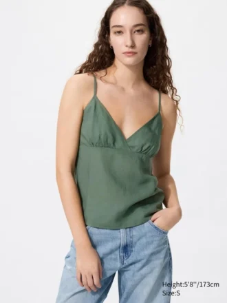 Camisola de mezcla de lino para mujer