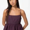 Camisola sin mangas de algodón con estampado Dobby para mujer Camisola sin mangas de algodón con estampado Dobby para mujer