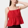 Camisola sin mangas de algodón con estampado Dobby para mujer Camisola sin mangas de algodón con estampado Dobby para mujer