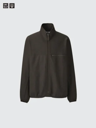 Cazadora de jersey cepillado con cremallera para hombre