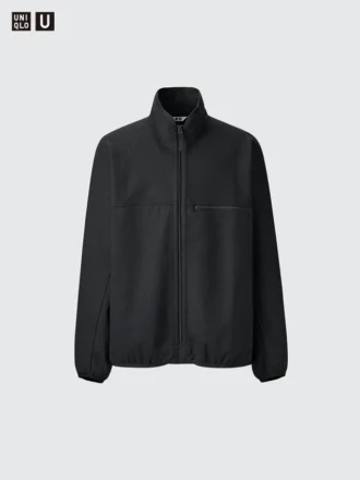 Cazadora de jersey cepillado con cremallera para hombre
