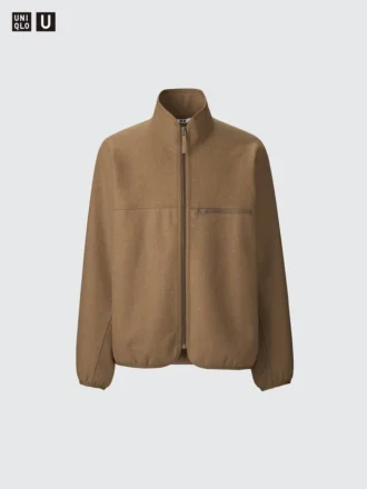 Cazadora de jersey cepillado con cremallera para hombre