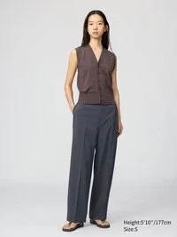 Chaleco de punto con botones para mujer, lavable