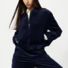 Chaqueta corta de pana para mujer en pantalones cortos Chaqueta corta de pana para mujer en pantalones cortos