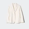 Chaqueta de mezcla de lino para mujer