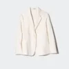 Chaqueta de mezcla de lino para mujer