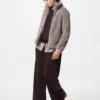 Chaqueta de mujer con cremallera completa de forro polar de hilo mullido