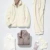 Chaqueta de mujer con cremallera completa de forro polar de hilo mullido