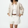 Chaqueta de pantalones cortos con cremallera para mujer