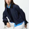 Chaqueta de pantalones cortos con cremallera para mujer