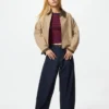 Chaqueta de pantalones cortos con cremallera para mujer