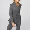 Chaqueta entallada de doble botonadura para mujer