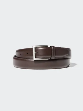 Cinturón de cuero italiano cosido para hombre
