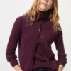 Cárdigan de punto elástico de merino para mujer en pantalones cortos Cárdigan de punto elástico de merino para mujer en pantalones cortos