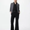 Cárdigan de punto elástico de merino para mujer en pantalones cortos Cárdigan de punto elástico de merino para mujer en pantalones cortos