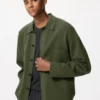 Cárdigan unisex con cuello de camisa y canalé milanés