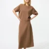 Falda acampanada de punto milano lavable para mujer Falda acampanada de punto milano lavable para mujer