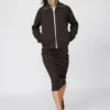 Falda de mujer lavable con canalé milanés Falda de mujer lavable con canalé milanés