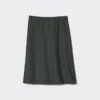 Falda midi de mezcla de lino para mujer | Pantalones cortos