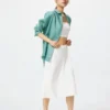 Falda midi de mezcla de lino para mujer | Pantalones cortos
