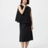 Falda midi de mezcla de lino para mujer | Pantalones cortos