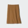Falda midi de mezcla de lino para mujer | Pantalones cortos