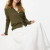 Falda voluminosa de seersucker para mujer