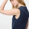 Jerséis de mujer con cuello en V festoneado | Sin mangas
