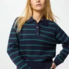 Jerséis de polos de algodón liso para mujer | A rayas Jerséis de polos de algodón liso para mujer | A rayas