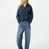Jerséis de polos de algodón liso para mujer | A rayas