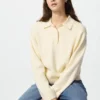 Jerséu de algodón liso para mujer