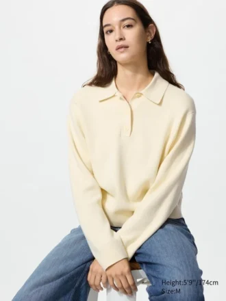 Jerséu de algodón liso para mujer