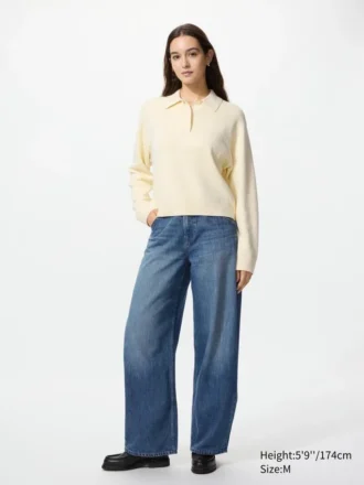 Jerséu de algodón liso para mujer