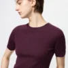 Jerséu de merino 3D Knit para mujer | Mangas cortas