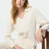 Jerséu de punto acanalado lavable para mujer Jerséu de punto acanalado lavable para mujer