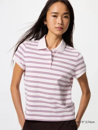 Mini polo de piqué para mujer | A rayas