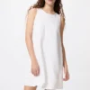 Minivestido de mezcla de lino para mujer Minivestido de mezcla de lino para mujer