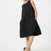Minivestido de mezcla de lino para mujer Minivestido de mezcla de lino para mujer