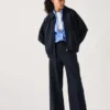 Pantalones anchos de jersey cepillado para mujer