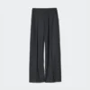 Pantalones anchos de jersey cepillado para mujer | Talla alta